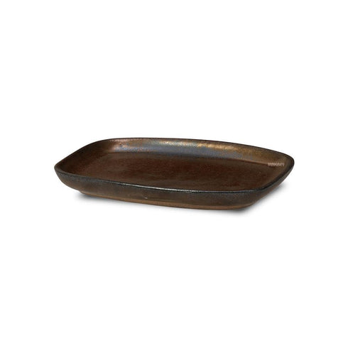 Ceramic Small Plate Rectangle 6"x4" Metallic